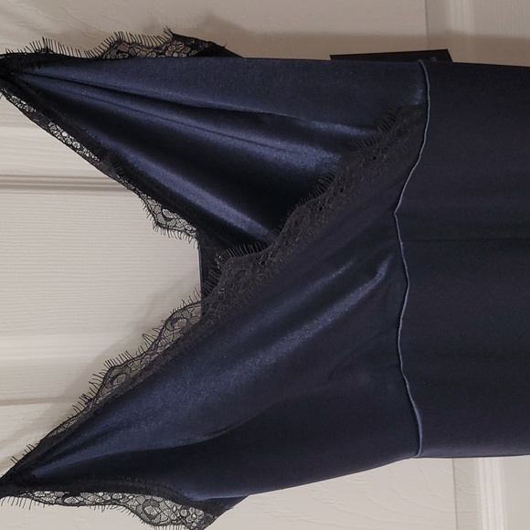 satin navy jumpsuit size Medium - Picture 6 of 6